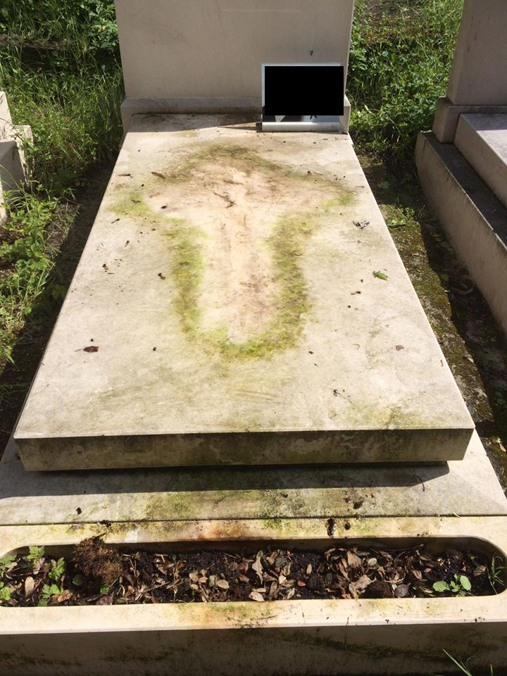 tombe avec vert